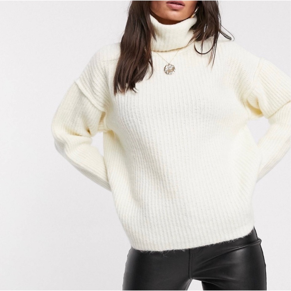 ASOS design cream cowl neck sweater